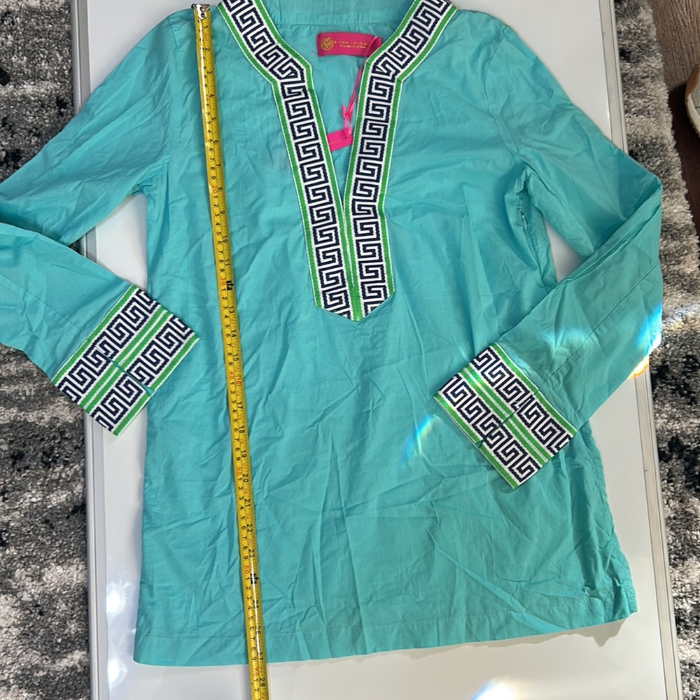 MacBeth collection turquoise tunic top - Picture 11 of 13